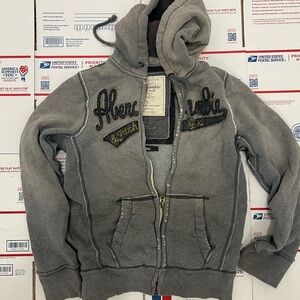 NWOT Abercrombie and Fitch A&F Distressed Hoodie Sweatshirt Long Sleeve Sz Small